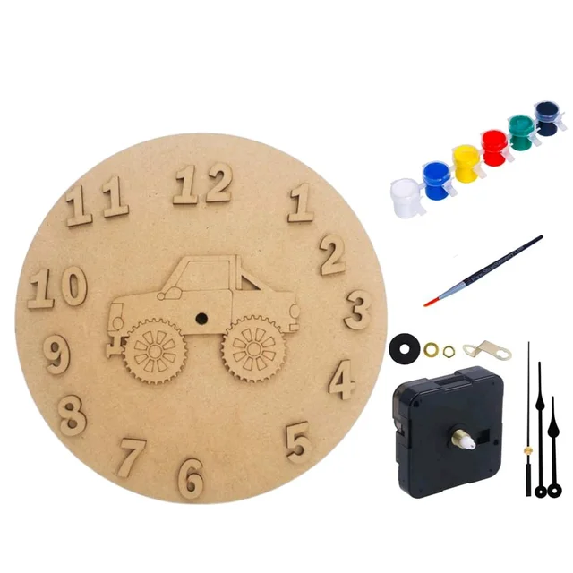 Kids Clock DIY Kit- Truck Theme - 5 pieces
