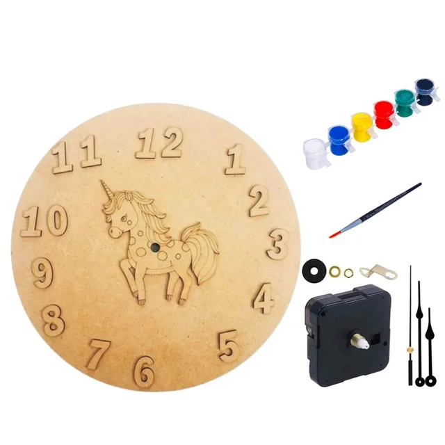Kids Clock DIY Kit- Unicorn Theme - 5 pieces