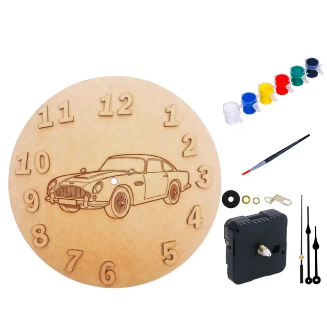 Kids Clock DIY Kit- Car Theme - 5 pieces