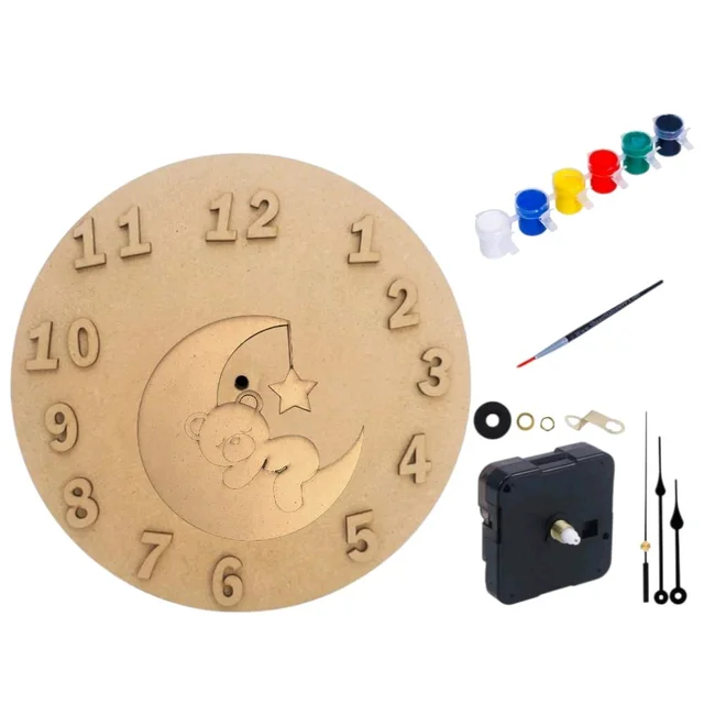 Kids Clock DIY Kit- Moon Theme - 10 pieces