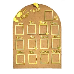Baby Birthday Frame With 13 Photo - MDF, 18 * 13 inches