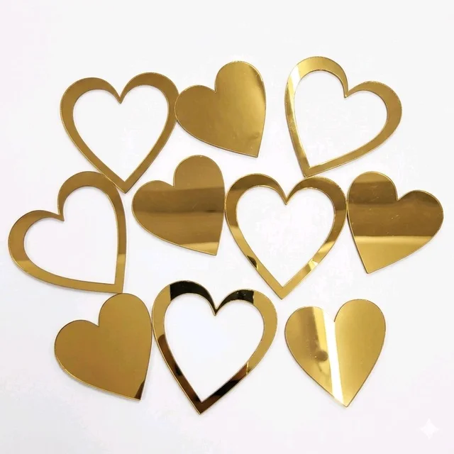 Heart Acrylic Cutouts - 45 Pieces