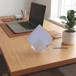 Premium Acrylic Tea Coasters UV Printed Set of 6 with Stand | Motivational Quotes