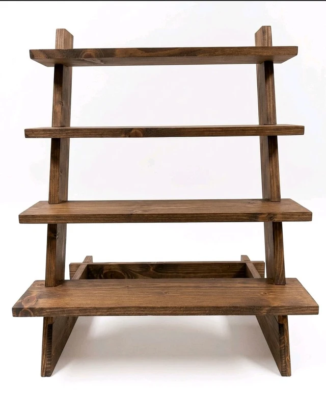 4 Step Dismantling pinewood Display stand - 12 * 4 inches, with groove