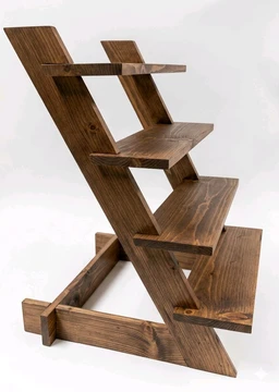 4 Step Dismantling pinewood Display stand - 12 * 4 inches, with groove