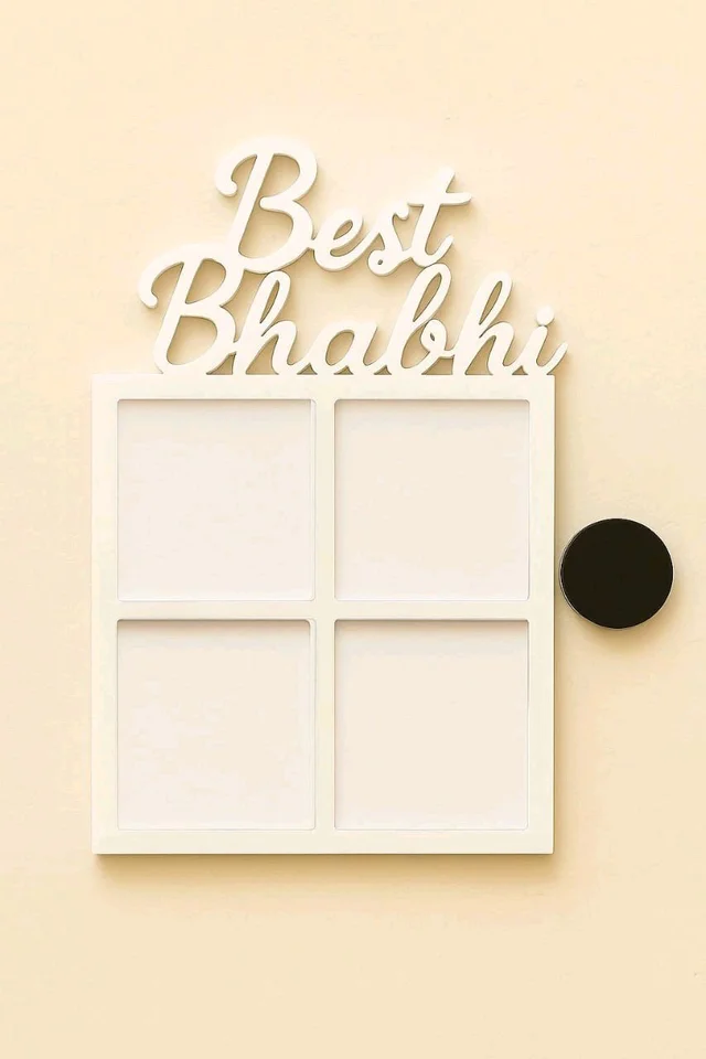 Best Bhabhi Double Layer White Acrylic Photo Fridge Magnet - 10 pieces