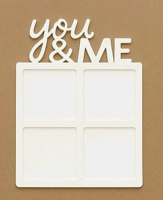 You & Me Double Layer White Acrylic Photo Fridge Magnet - 10 pieces