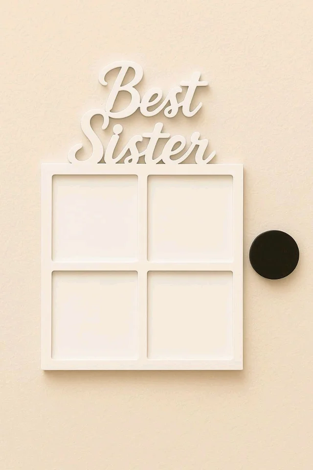 Best Sister Double Layer White Acrylic Photo Fridge Magnet - 25 pieces