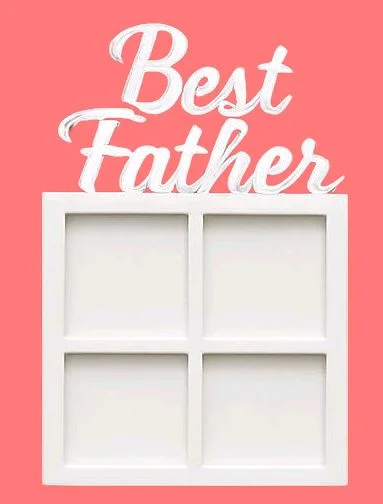 Best Father Double Layer White Acrylic Photo Fridge Magnet - 10 pieces