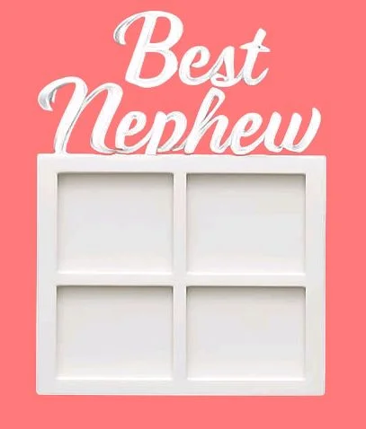 Best Nephew Double Layer White Acrylic Photo Fridge Magnet - 25 pieces
