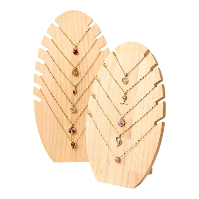 Leaf Shaped Necklace Display Stand- Set Of 2
