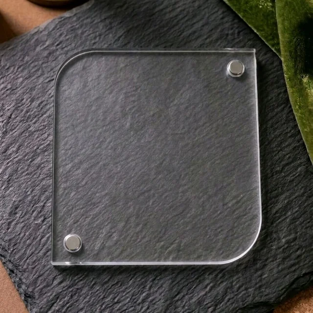 Acrylic Polaroid Fridge Magnet- Square With 2 Curved Edges - 100 pieces