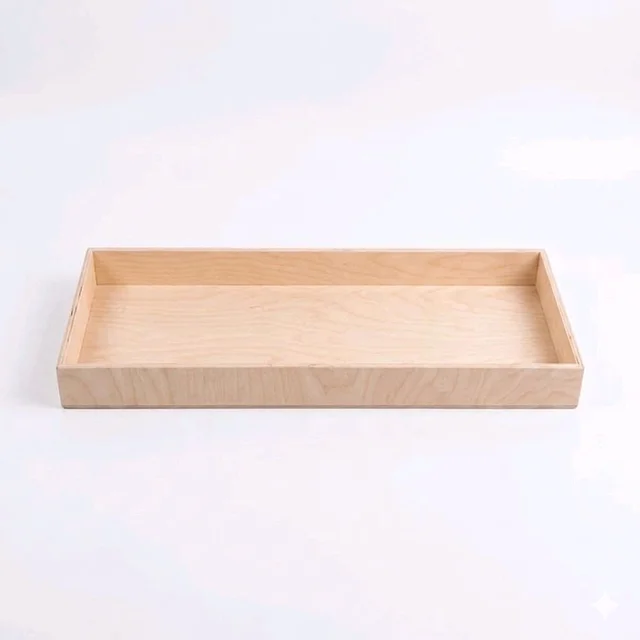 Birch Wood Tray With Birch Wood Base - 12 * 6 * 2 inches