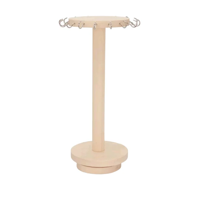 DIY Necklace Holder 360° Rotating Wooden Jewelry Organizer