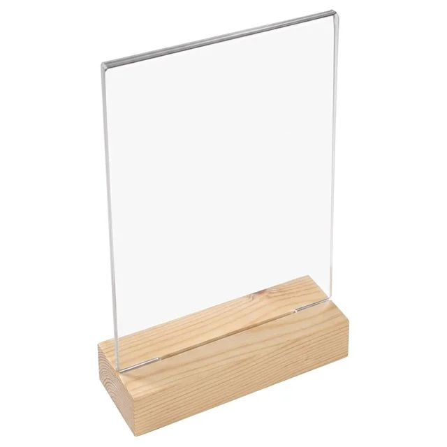 Acrylic Stand With Pinewood Base-set Of 5 - 10 * 9 inches, 5 pieces