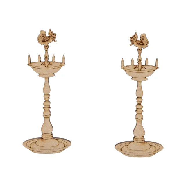 Brass style Diya / Deepam / Pooja Lantern - 8 inches, 4 pieces