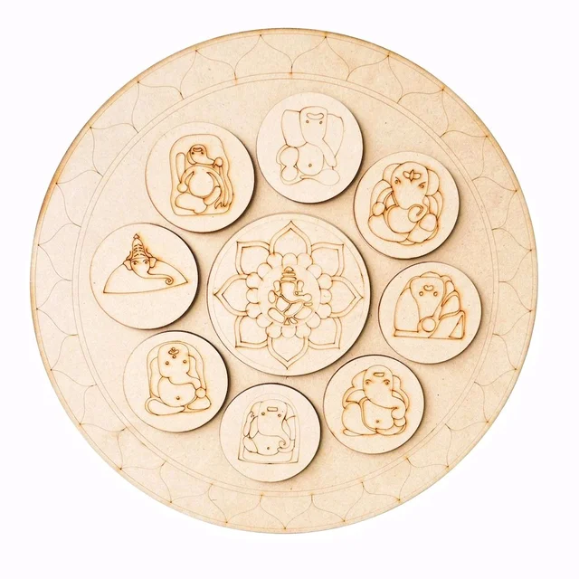 Pre-marked Ashtavinayak With Mandala Base - 24 inches
