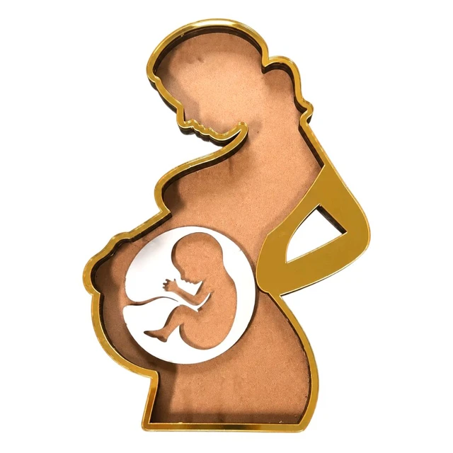 Motherhood Mom-to-be Resin Base With Baby Cutout White Acrylic - 16 Inches