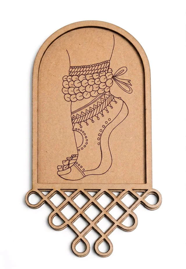 Kolam & Dance Theme Wall Hanging-set Of 4 - Ghungru