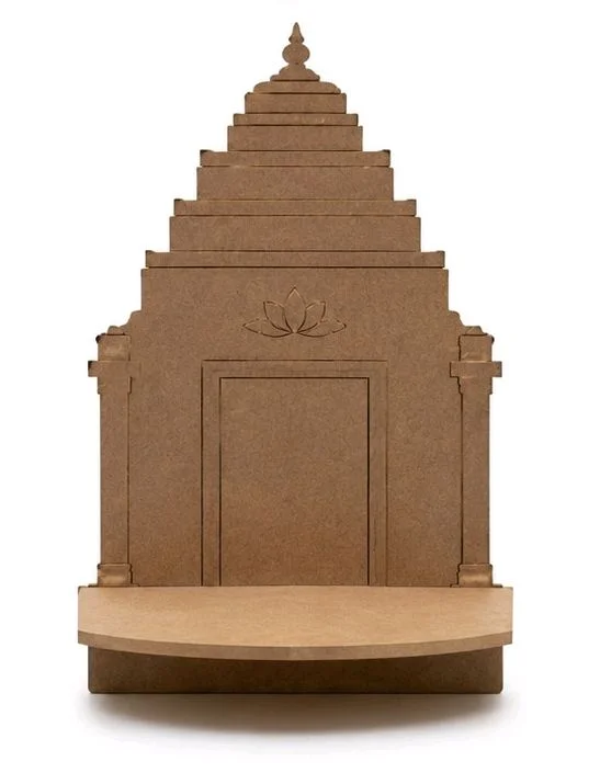 Traditional Temple Style Wall Floating Shelf / Diya Stand - 10 * 6.25 * 2.5 inches