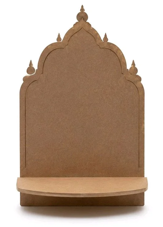 Traditional Temple Style Wall Floating Shelf / Diya Stand - 12 * 7.5 * 2.5 inches