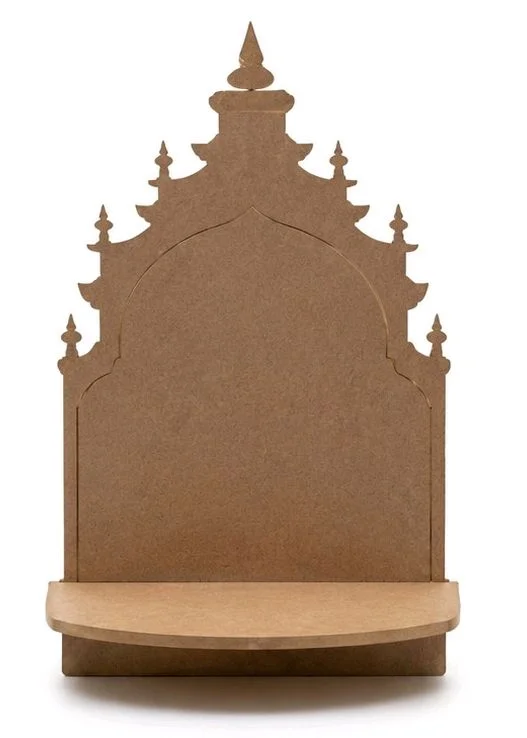 Traditional Temple Style Wall Floating Shelf / Diya Stand - 12 * 7.5 * 2.5 inches