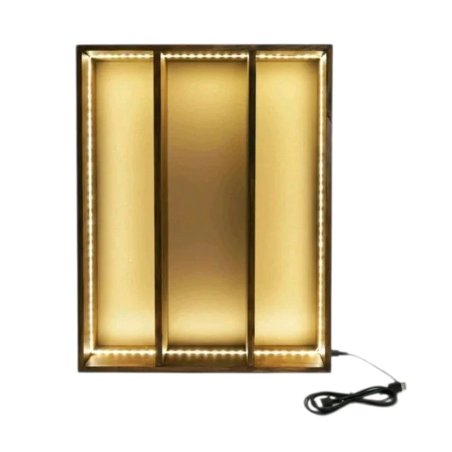 Teakwood LED 3 part Long Varmala Frame- Mdf Base - 15 * 12 * 2 inches