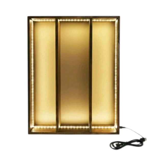 Teakwood LED 3 part Long Varmala Frame- Mdf Base - 24 * 18 * 2 inches