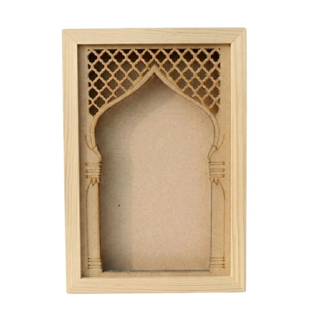 MDF Jharokha Wall Panel With Wooden Frame - 14 * 8 * 1.25 inches