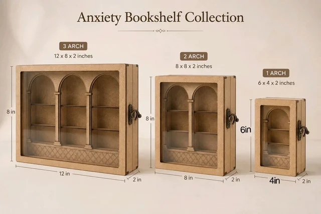 2 Arch Miniature Book Shelf / Anxiety bookshelf
