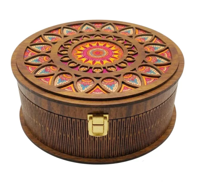 Pre Lam Gift Box Round - 6 * 6 * 2.5 inches, 50 pieces