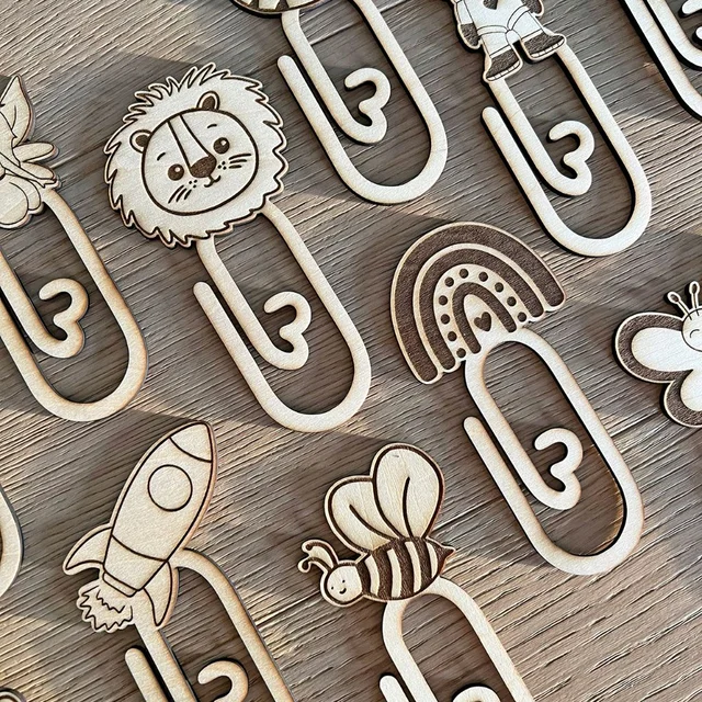 wooden bookmark with mini pencil – a great party favor idea - 10, rocket