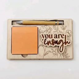 Wooden Sticky Notes & Pen Holder - 5, Focus on the good