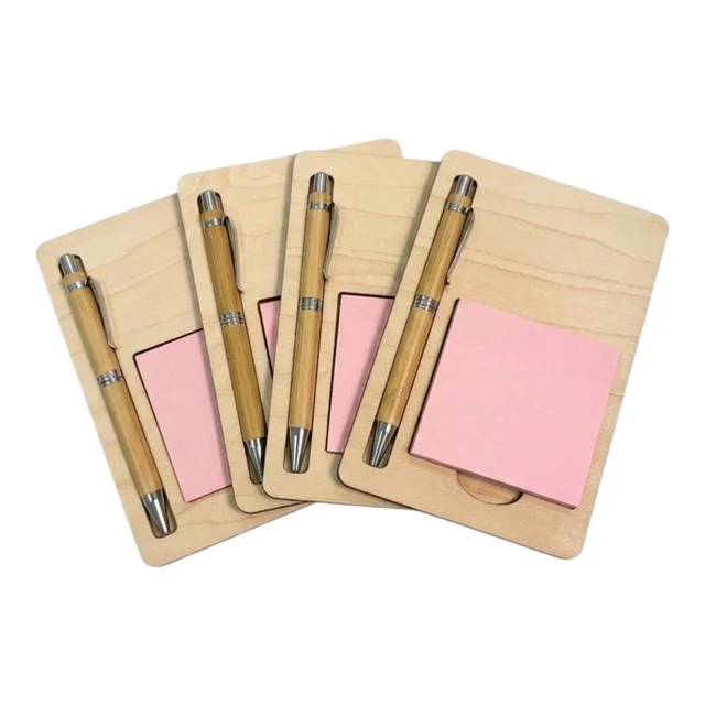 Wooden Sticky Notes & Pen Holder - 5, Focus on the good
