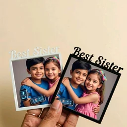 Double Layer Photo Frame Fridge Magnet Rakshabandan Special - White, 5 pieces, best father