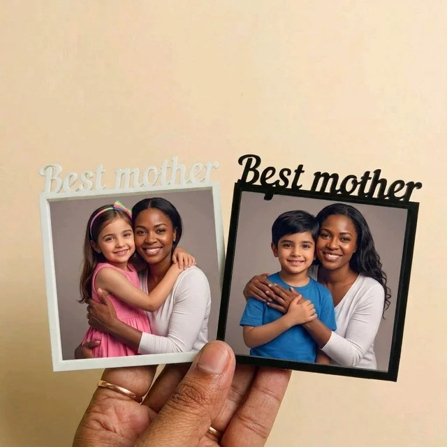 Double Layer Photo Frame Fridge Magnet Rakshabandan Special - black, 10 pieces, best friends