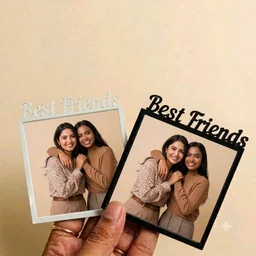 Double Layer Photo Frame Fridge Magnet Rakshabandan Special - black, 10 pieces, best friends