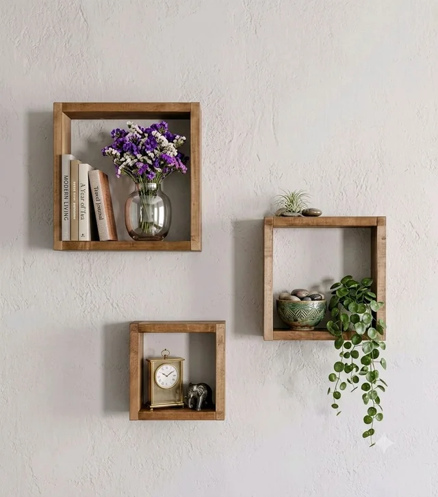 Teakwood Floating Wall Shelf
