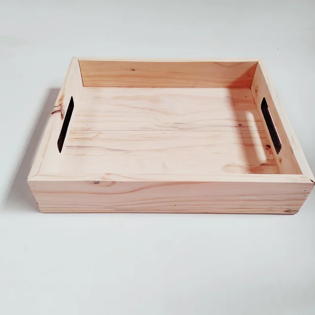 Pinewood Tray / Hamper Flat Handle - 10"/8"/2