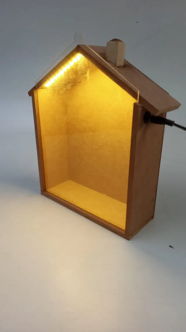 Doll house / Shadow Box With LED Lights - 1 - 12 * 10 * 2.25 Inches
