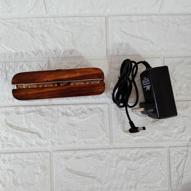 Wooden Stand / Base LED Lamp With Walnut Polish - 12"