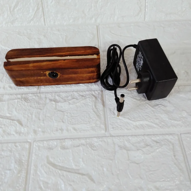 Wooden Stand / Base LED Lamp With Walnut Polish - 12"