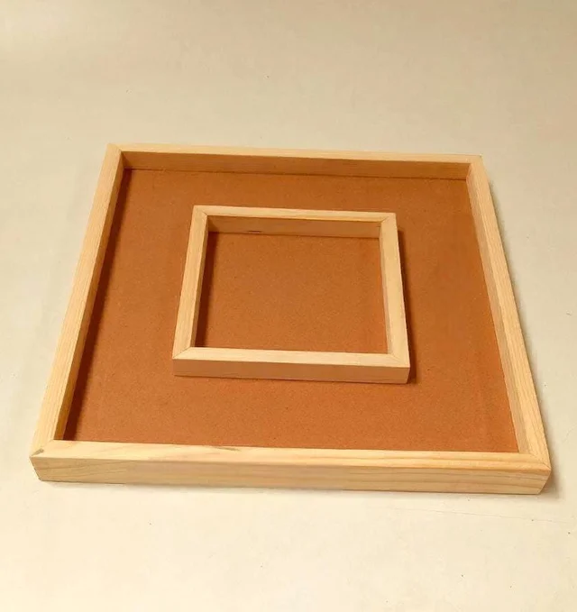 Pinewood Double Floating Varmala Preservation Frame - 20"/16"/1"
