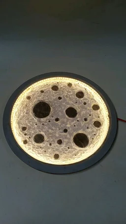 Round LED Shadow Box Moon Lamp For Resin - 8", With Acrylic Cover, 27mm
