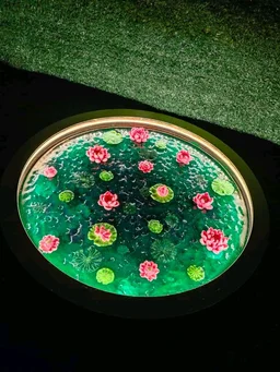 Round LED Shadow Box Moon Lamp For Resin - 8", With Acrylic Cover, 27mm