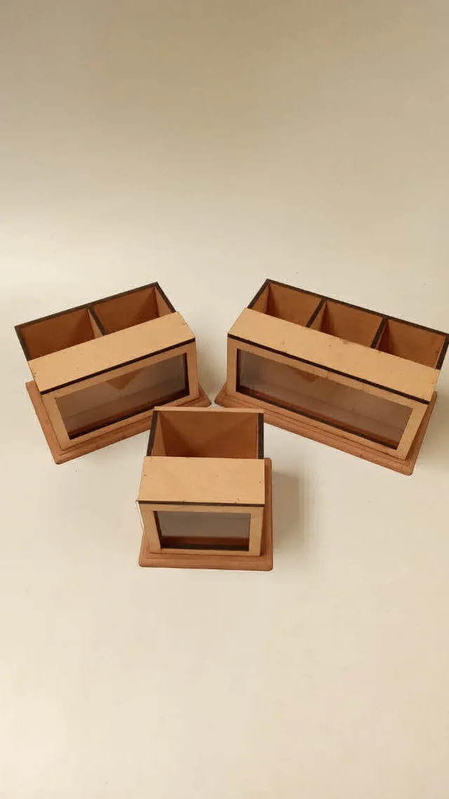 Shadow Box Pen Stand 3 Slots