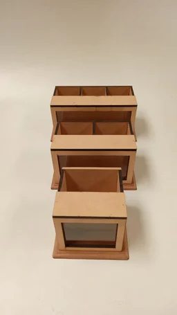Shadow Box Pen Stand 3 Slots