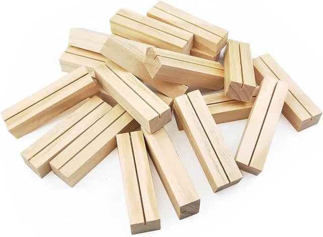 Wooden Base Stand | Acrylic Qr Stand |Acrylic Sign Holder - Set Of 10 - 12"