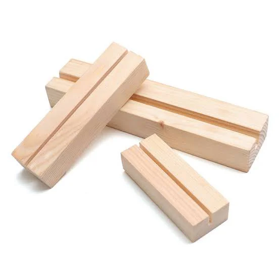 Wooden Base Stand | Acrylic Qr Stand |Acrylic Sign Holder - Set Of 10 - 14"