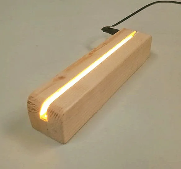 Wooden LED Base - 14", Walnut